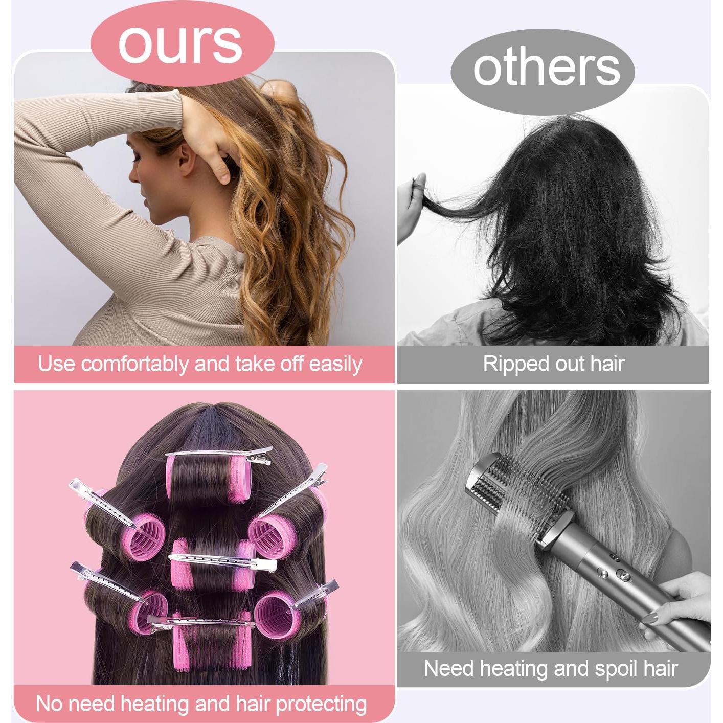 Juego de Rulos IKOCO Rosa 24 Piezas con Clips y Peine