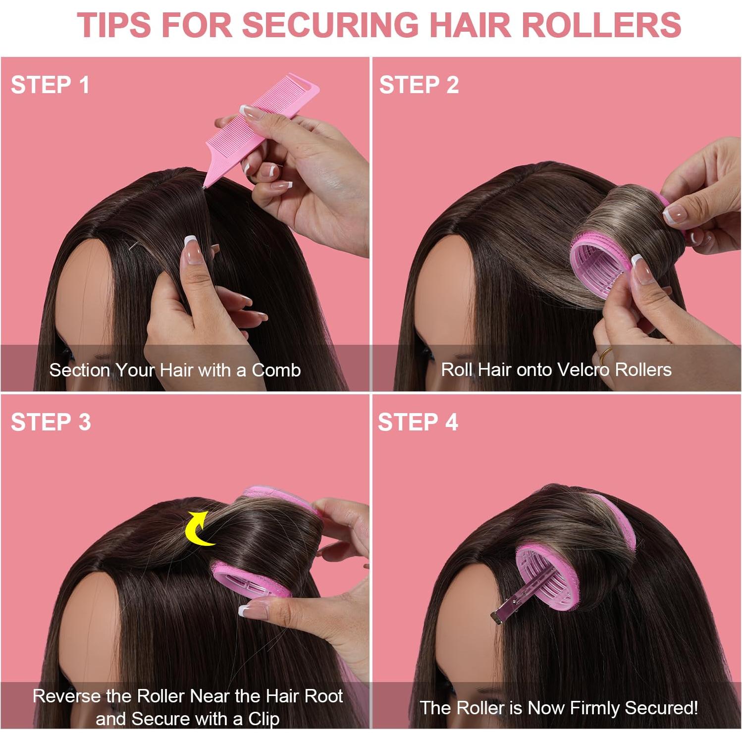 Juego de Rulos IKOCO Rosa 24 Piezas con Clips y Peine