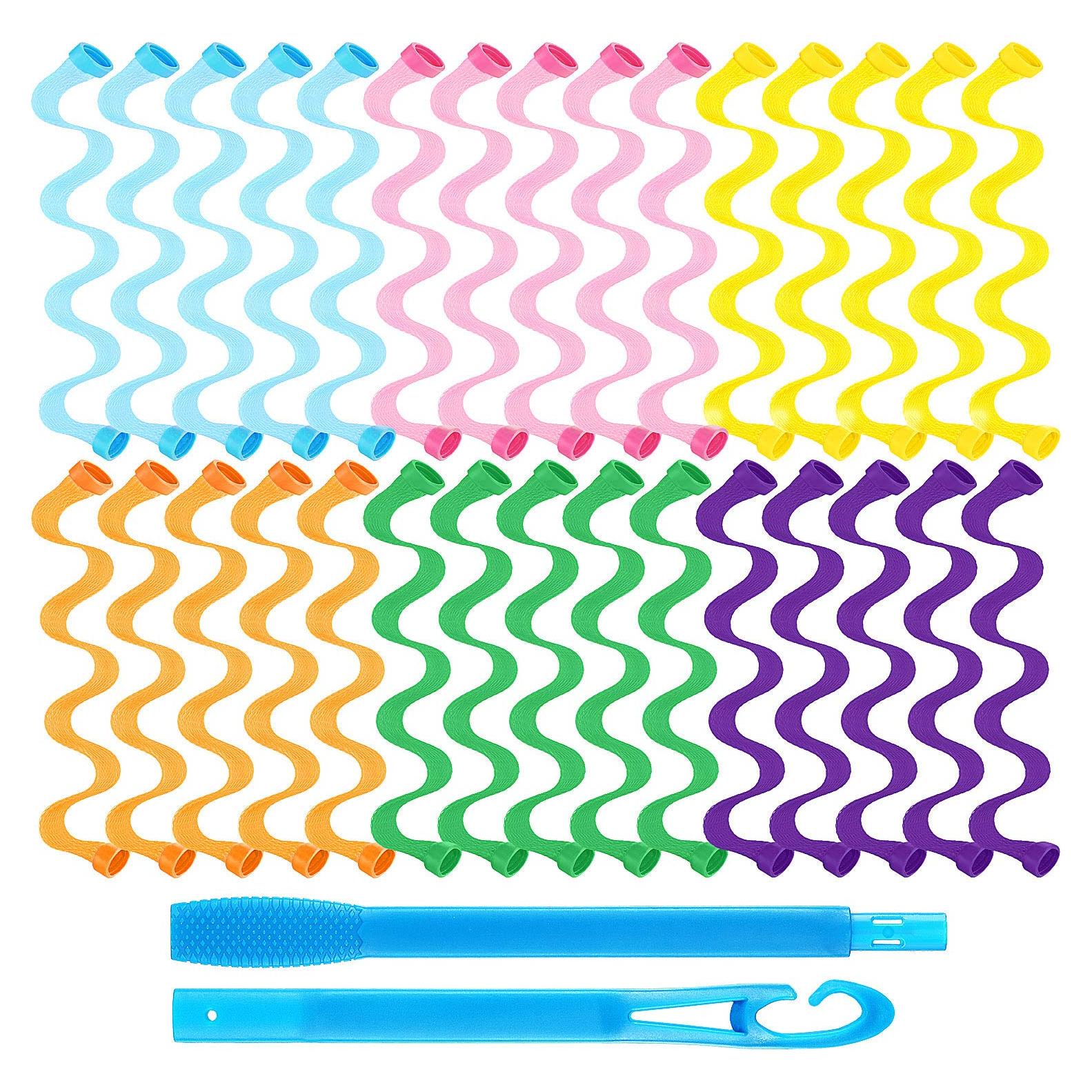 Kit de 30 Rulos Espirales Sin Calor WILLBOND para Cabello