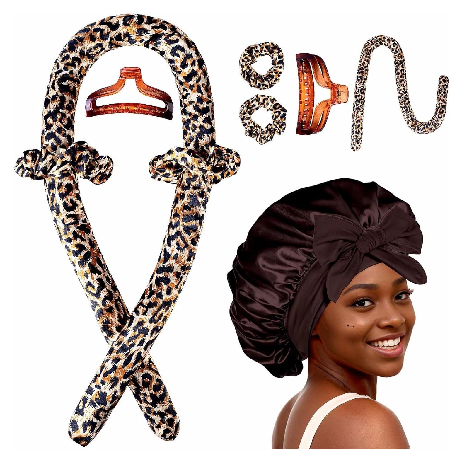 Rizador de Cabello Sin Calor Seritant Leopardo - Juego Completo