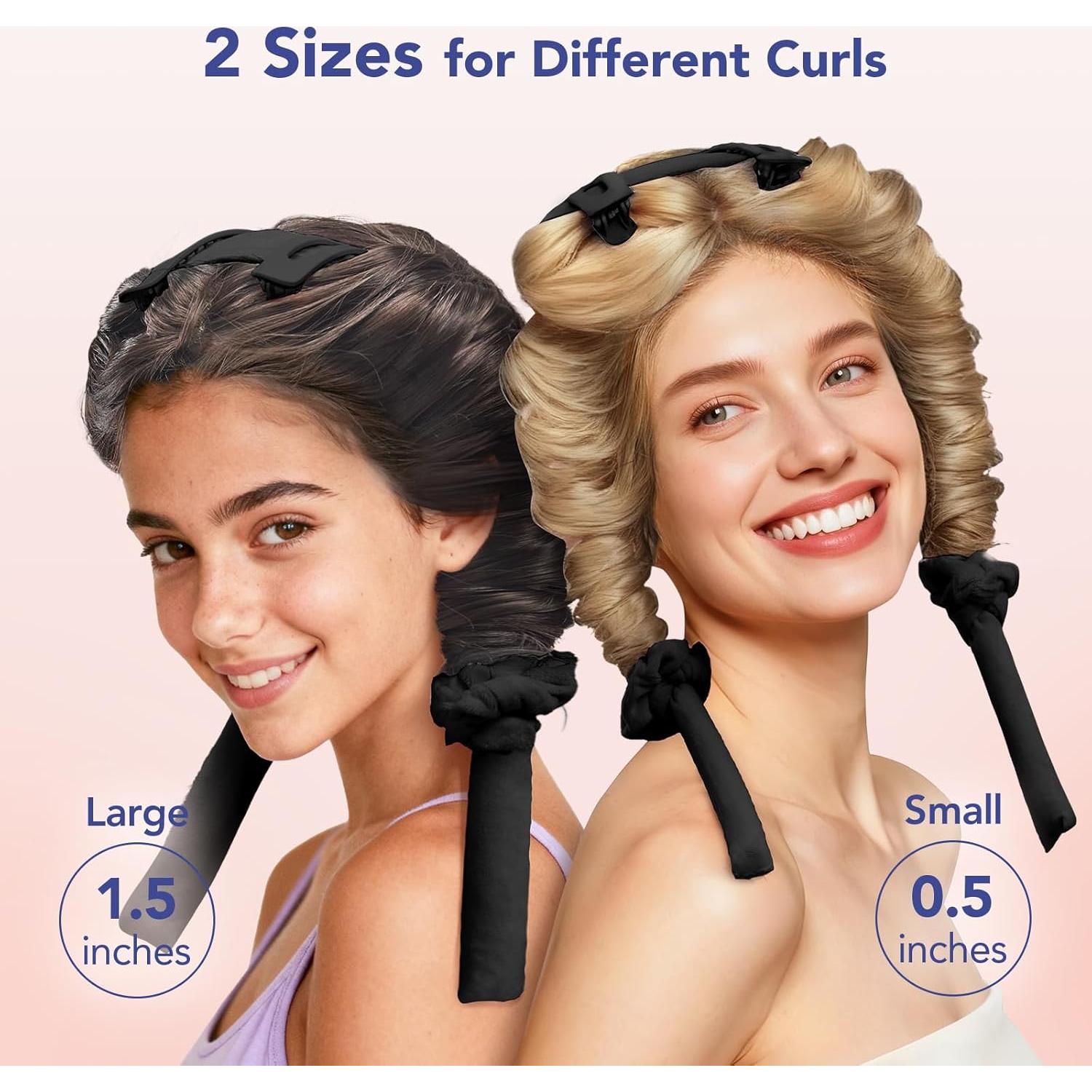 Rulos Sin Calor LitBear para Cabello Largo y Medio - Negro