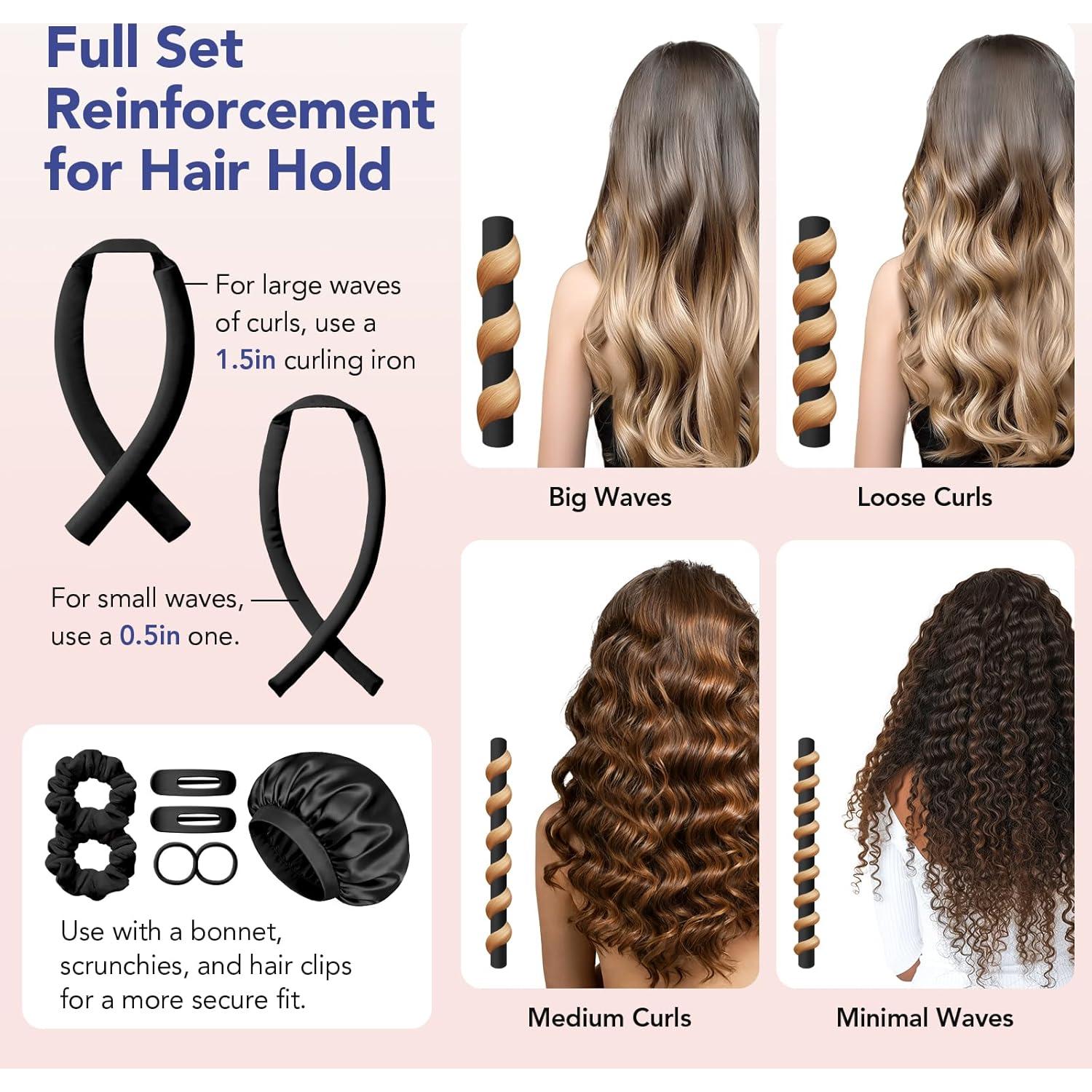 Rulos Sin Calor LitBear para Cabello Largo y Medio - Negro