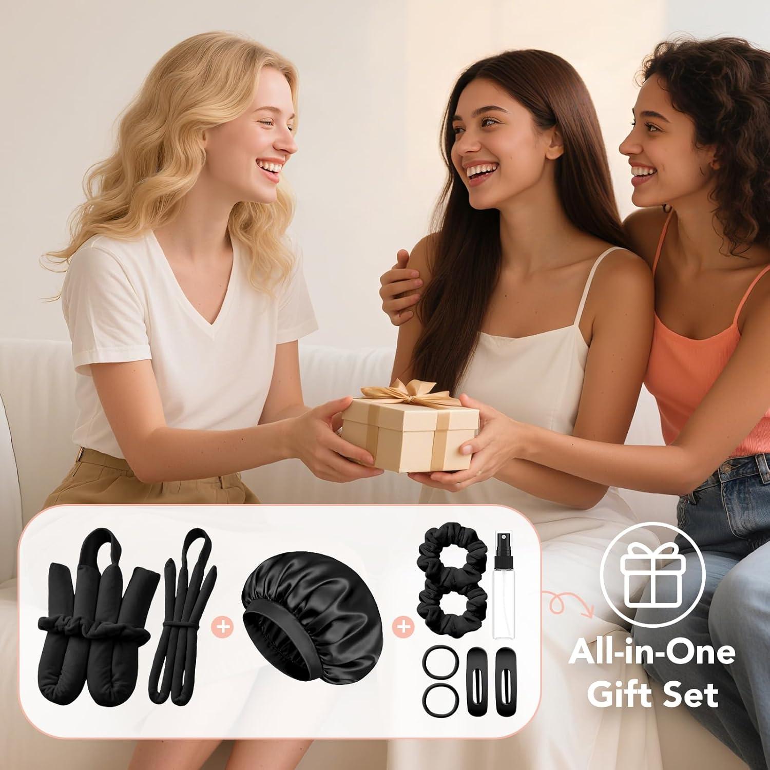 Rulos Sin Calor LitBear para Cabello Largo y Medio - Negro