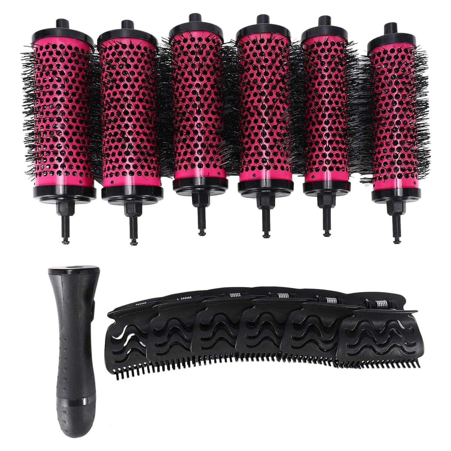 Set de 6 Cepillos de Rodillo de Pelo KVSERT Cerámica Rosa