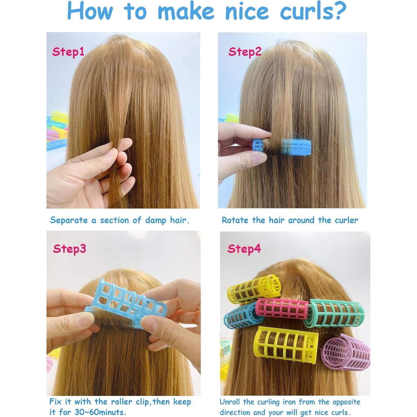 Juego de 28 Rulos Autoadhesivos MOODKEY 1.5cm Azul Sin Calor