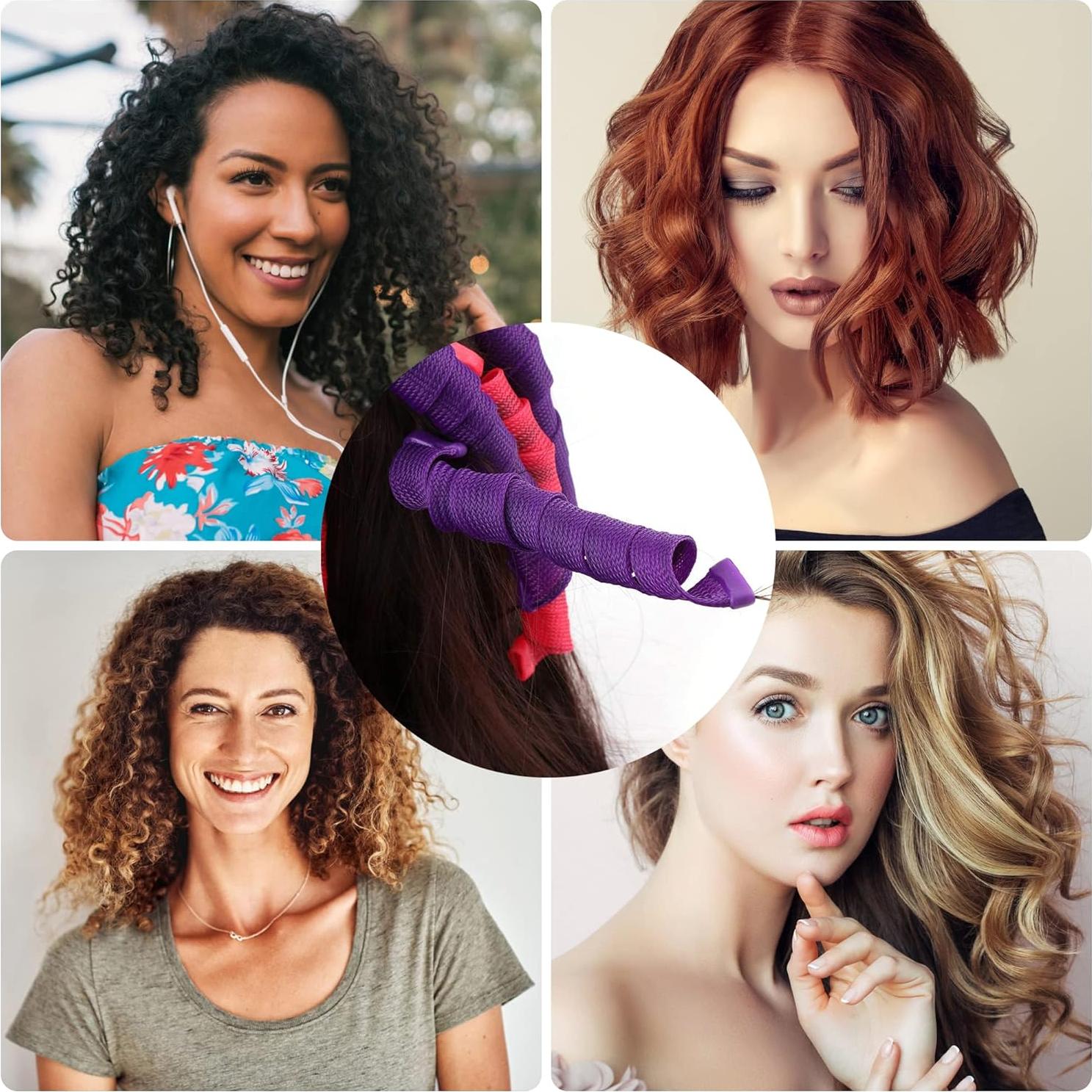 Kit 40 Rulos de Pelo Sin Calor Kufun 55cm para Rizos Perfectos