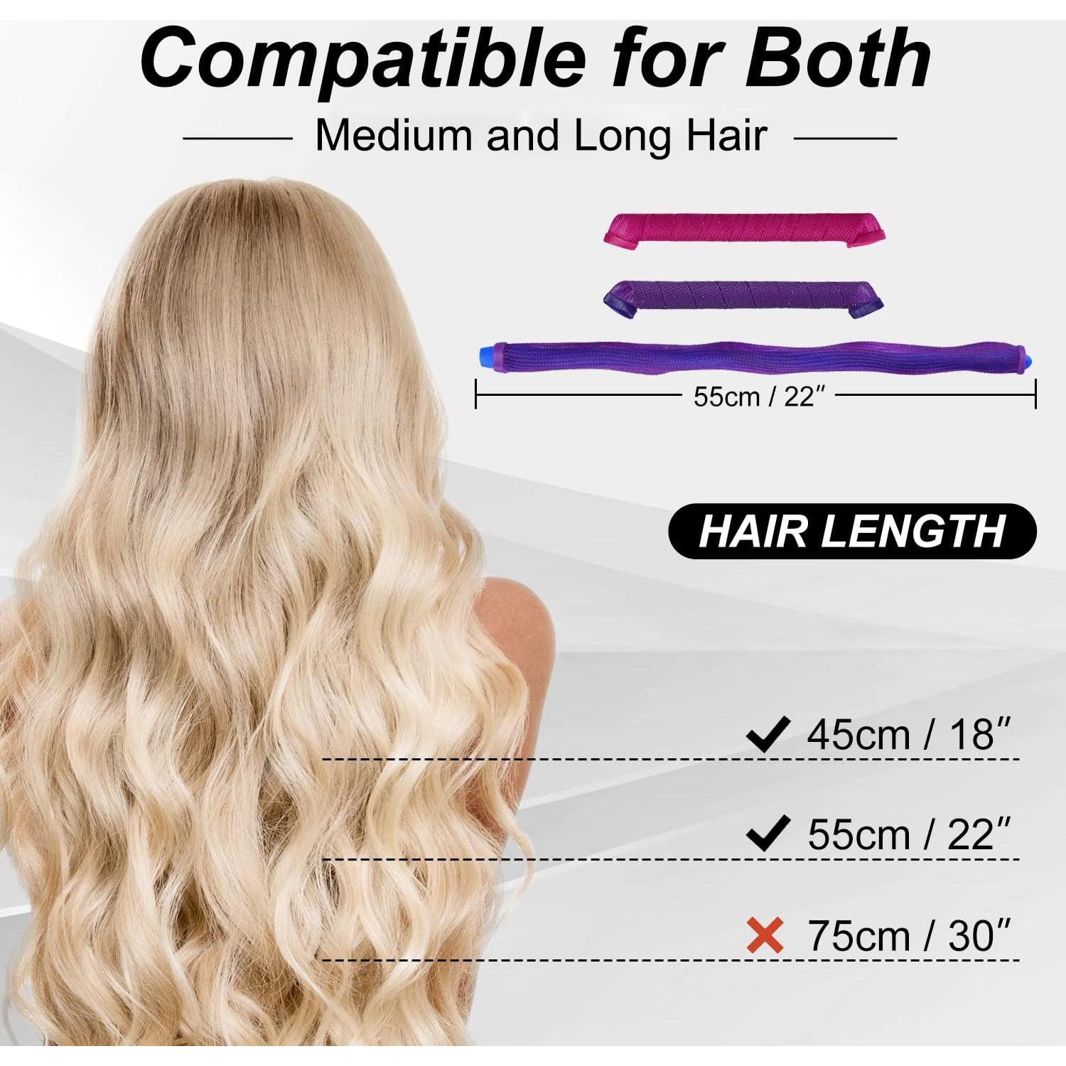 Kit 40 Rulos de Pelo Sin Calor Kufun 55cm para Rizos Perfectos