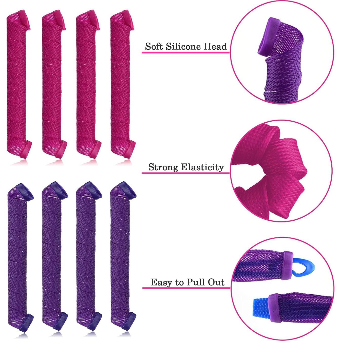 Kit 40 Rulos de Pelo Sin Calor Kufun 55cm para Rizos Perfectos