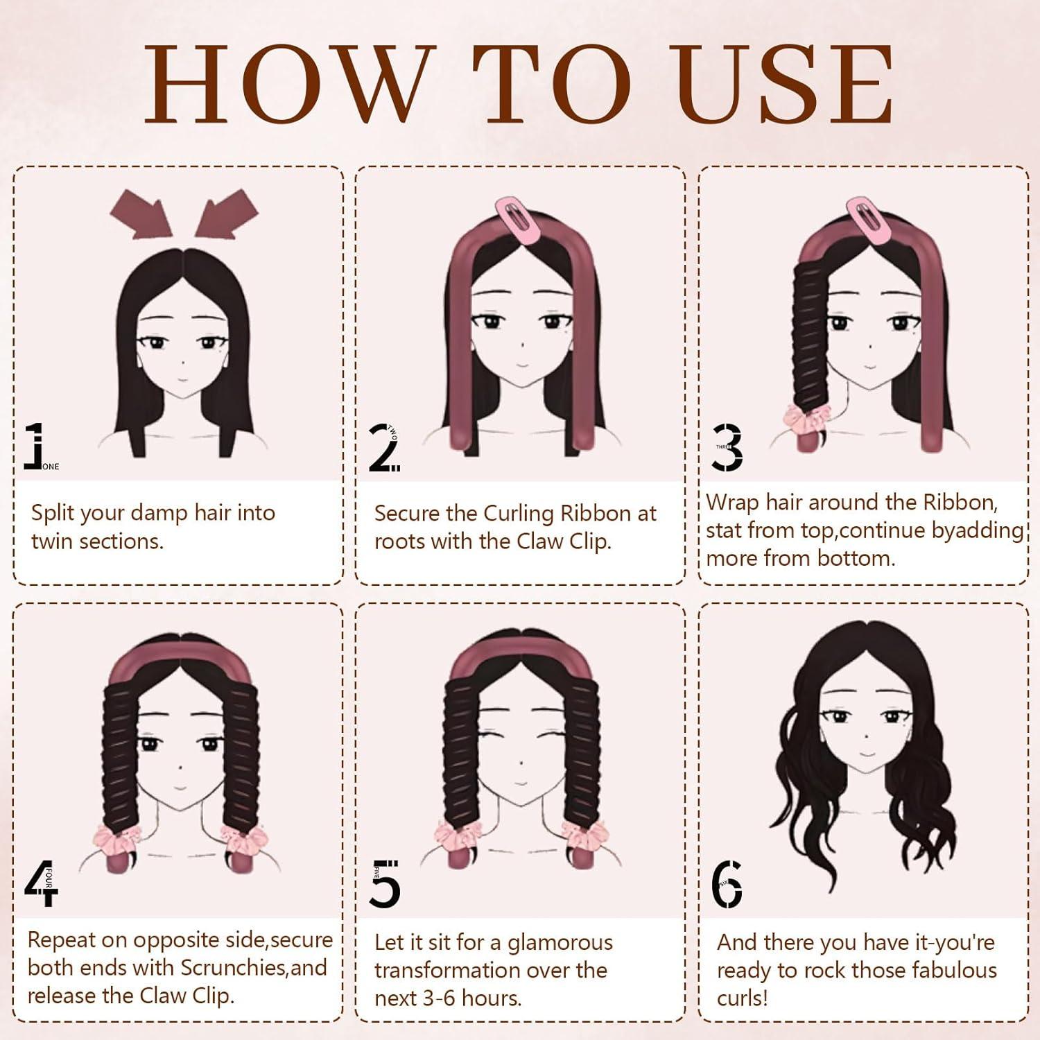 Juego de Rizadores de Cabello Sin Calor AWAYTR - 5 Piezas