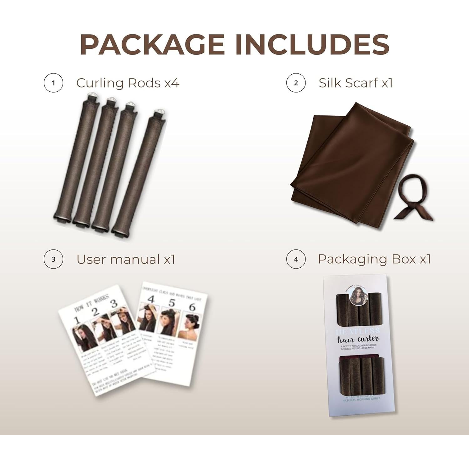 Rizadores Sin Calor BBL - Set de 4 Varillas de Espuma Suave