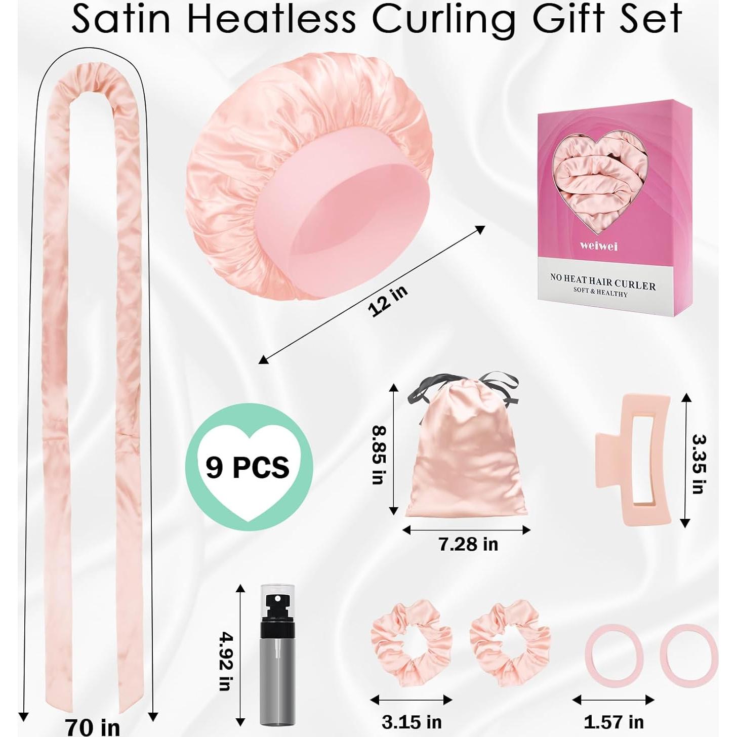 Rizador de Cabello Sin Calor Weiwei 70" (177.8 cm) Rosa Blush