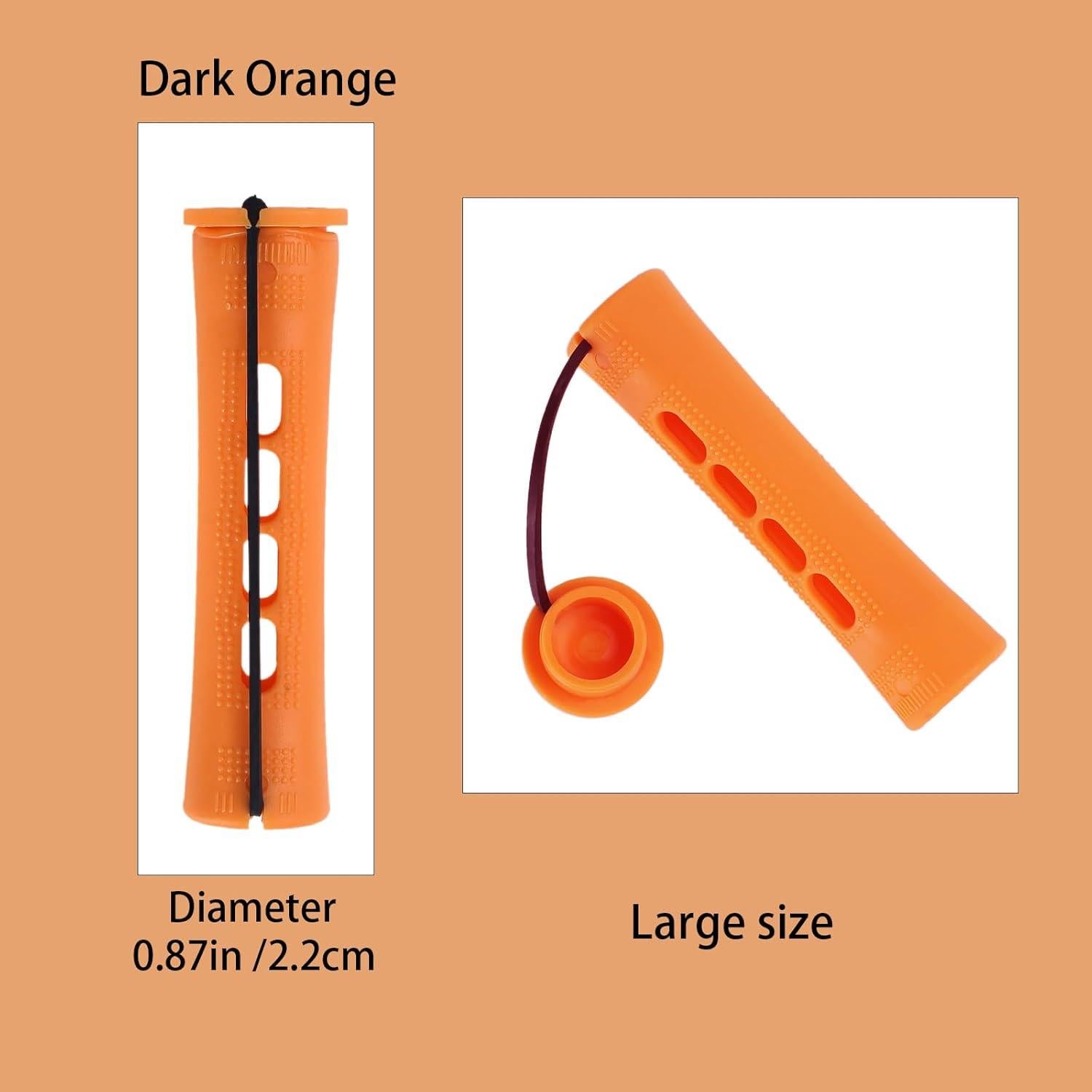 Rulos de Perm Grande RJMBMUP 40 Piezas Naranja 8.26cm