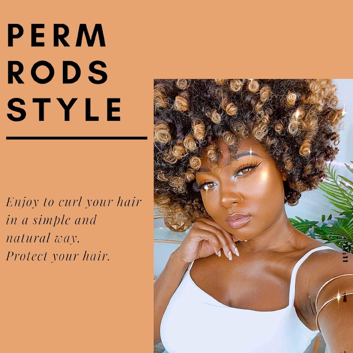 Rulos de Perm Grande RJMBMUP 40 Piezas Naranja 8.26cm