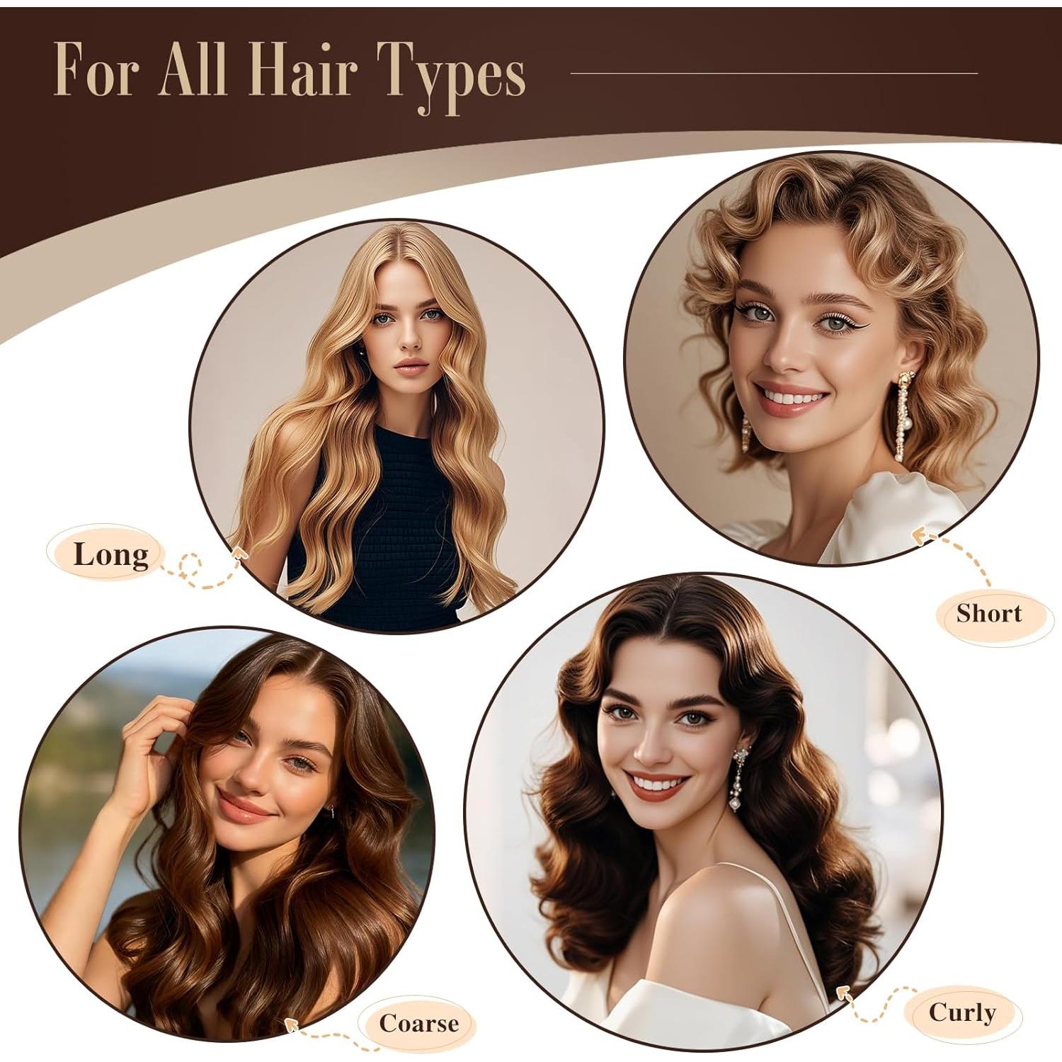 Rizador de Cabello Sin Calor Togayu Jumbo 4 Piezas Marrón