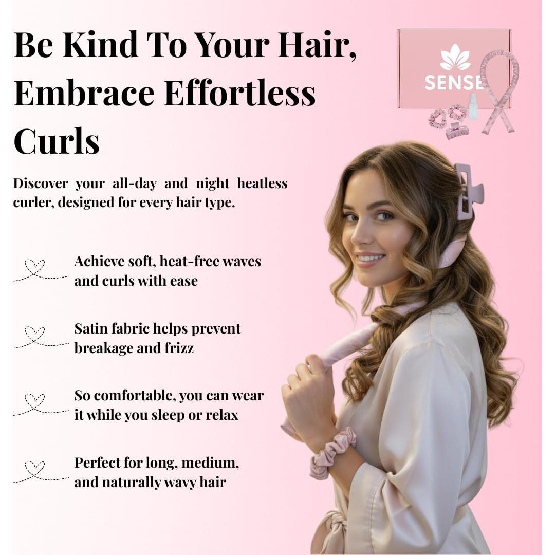 Kit de Rizado Sin Calor Sense Wellness - Varilla 99 cm Rosa