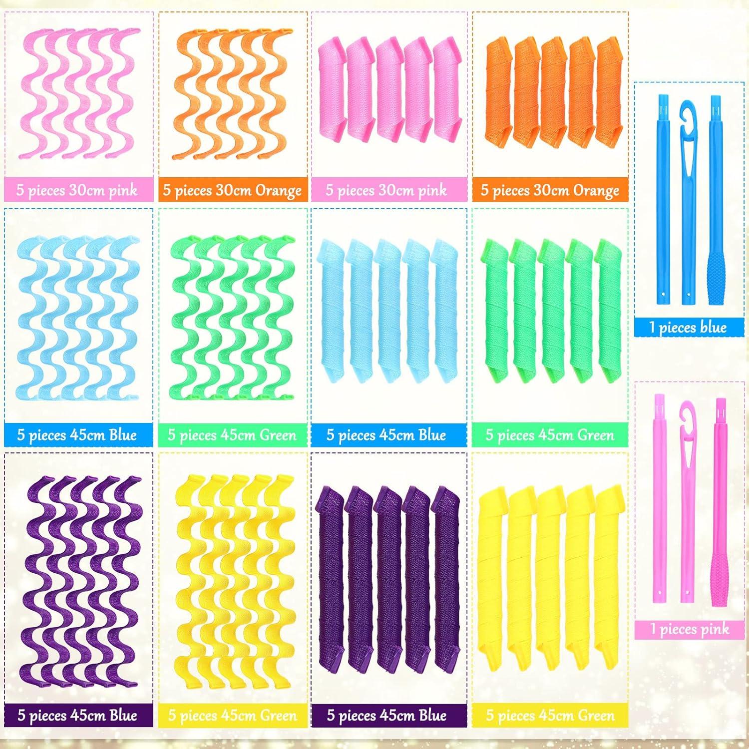 60 Rulos de Ondas Sin Calor Giegxin - 30/45/56 cm Reutilizables