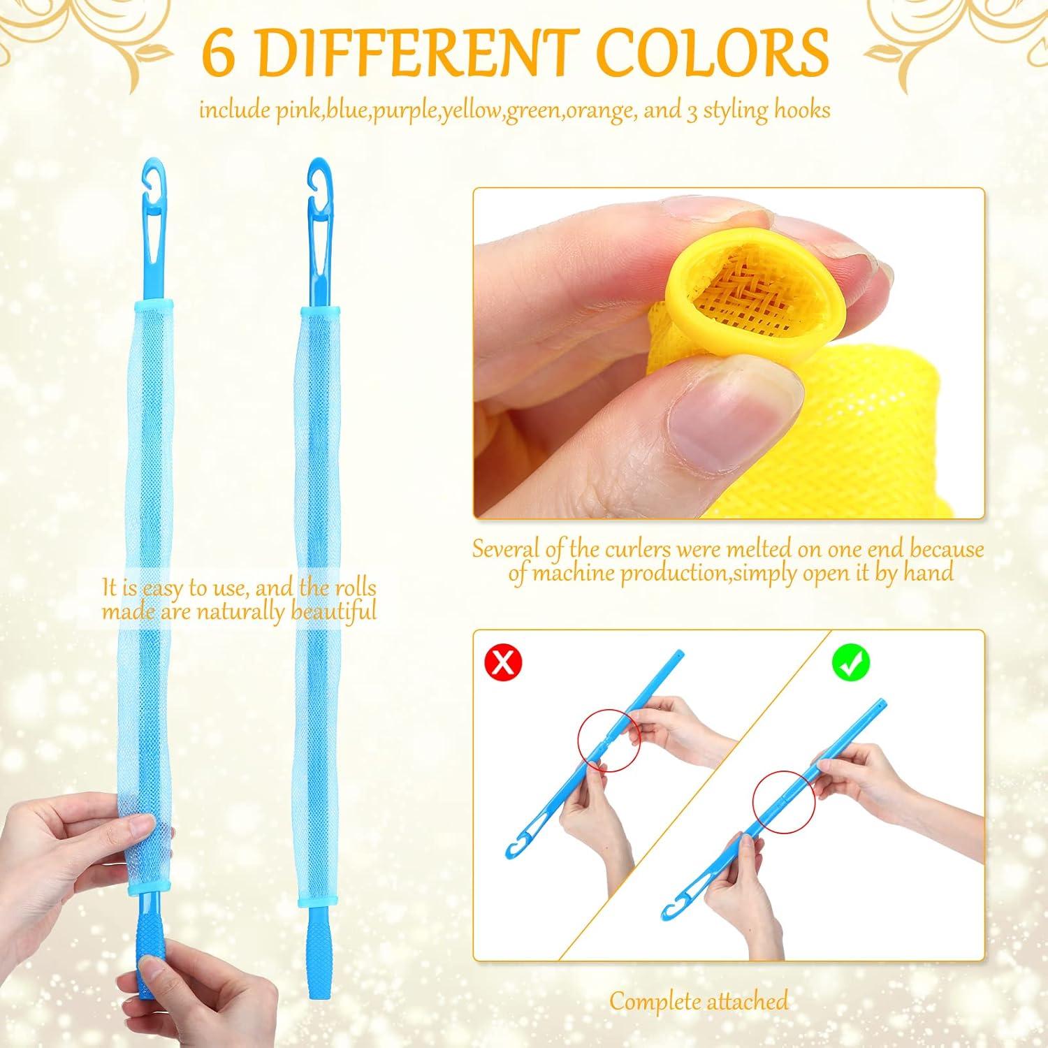 60 Rulos de Ondas Sin Calor Giegxin - 30/45/56 cm Reutilizables