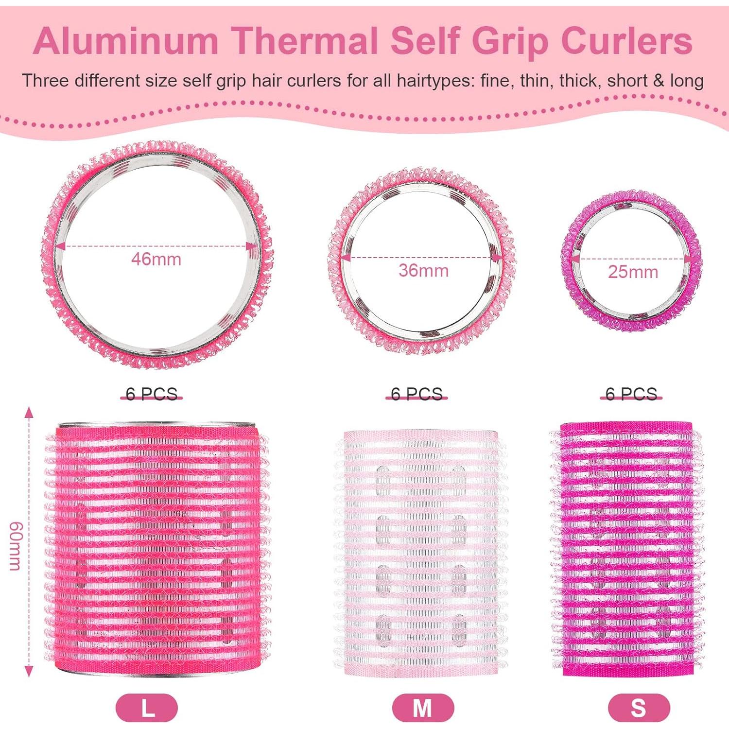 Juego de 37 Rulos Térmicos de Aluminio WILLBOND 3 Tamaños
