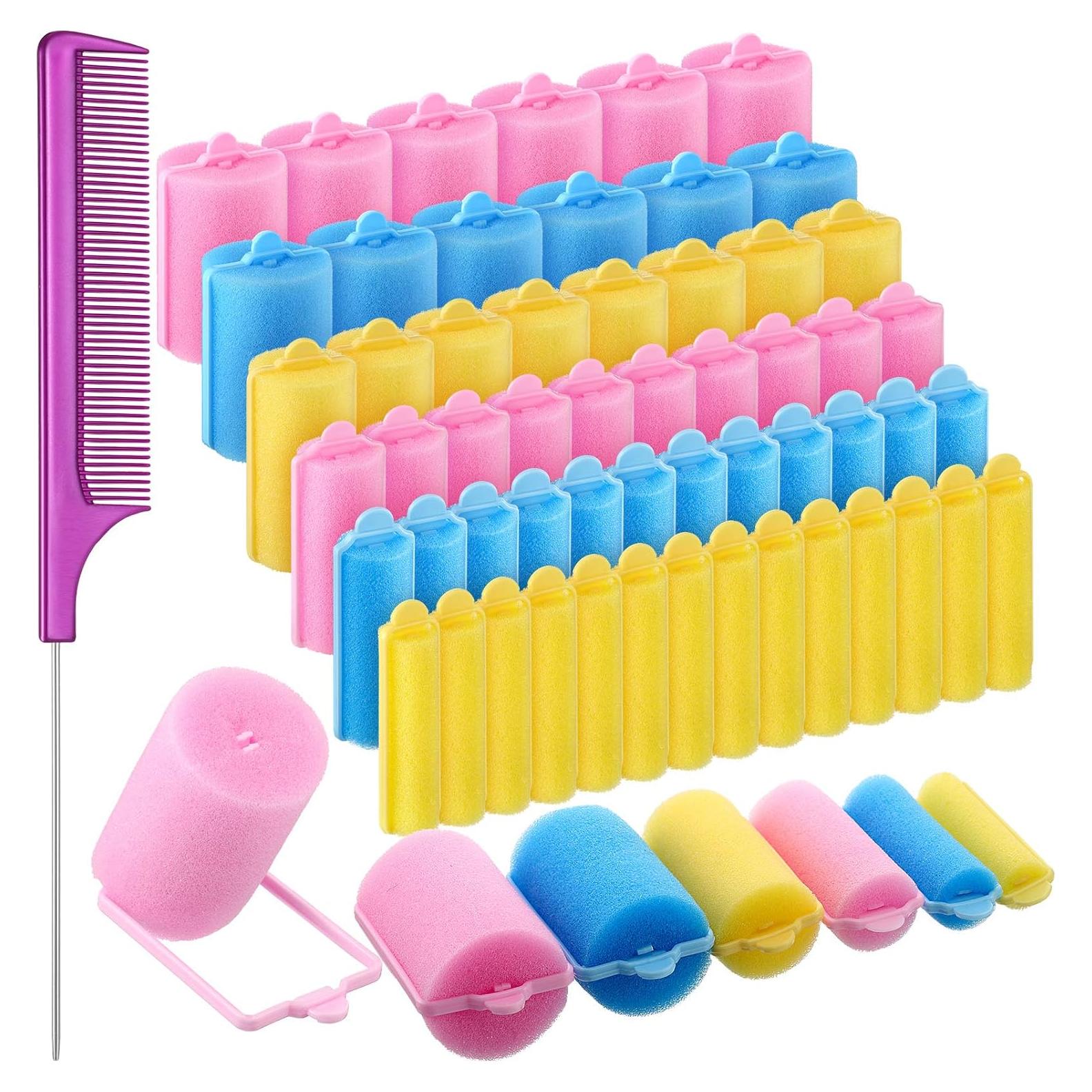 Rulos de Espuma Syhood 56 Pcs 6 Tamaños para Cabello