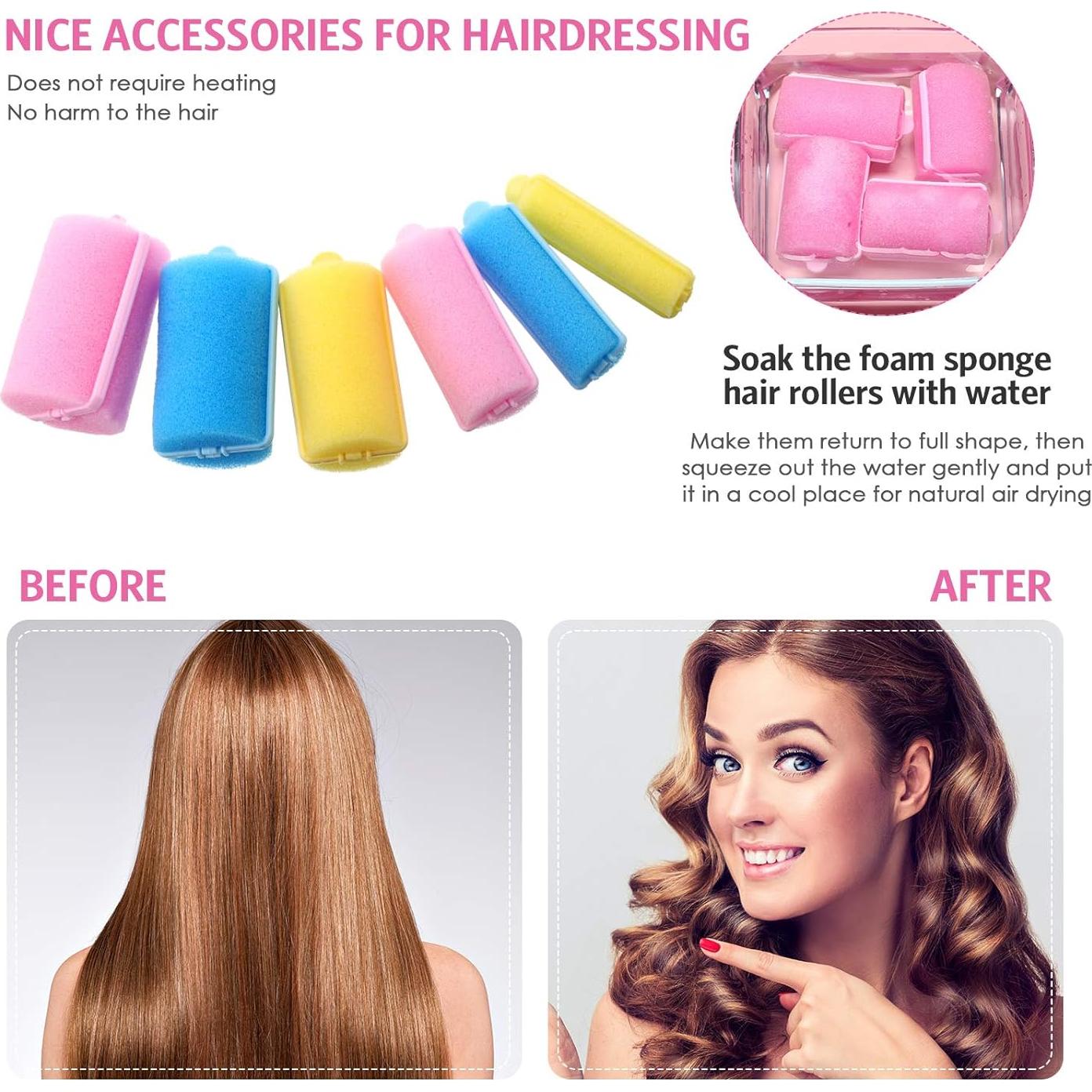 Rulos de Espuma Syhood 56 Pcs 6 Tamaños para Cabello