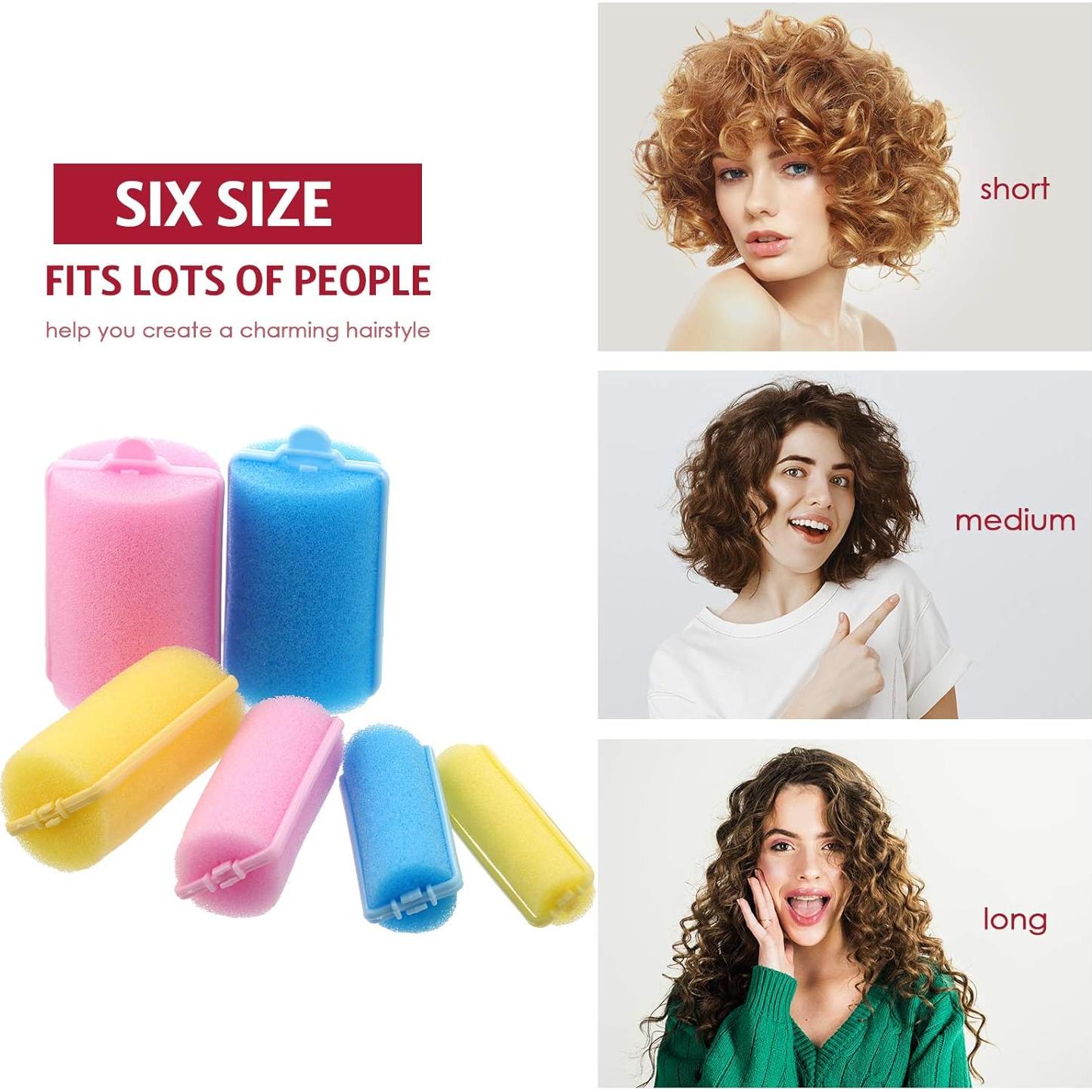 Rulos de Espuma Syhood 56 Pcs 6 Tamaños para Cabello