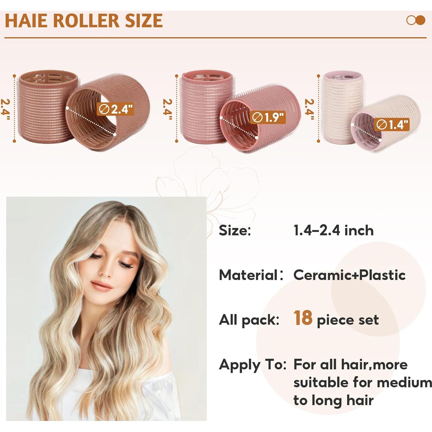 Set de Rodillos de Pelo Térmicos xnicx 18pcs Cerámica 60mm 48mm 36mm