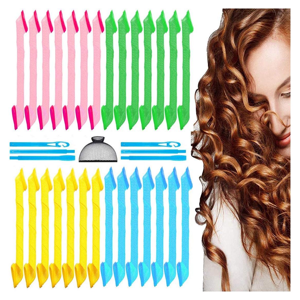 31 Piezas Rulos para Cabello Sin Calor - Kit Estilo Rizos