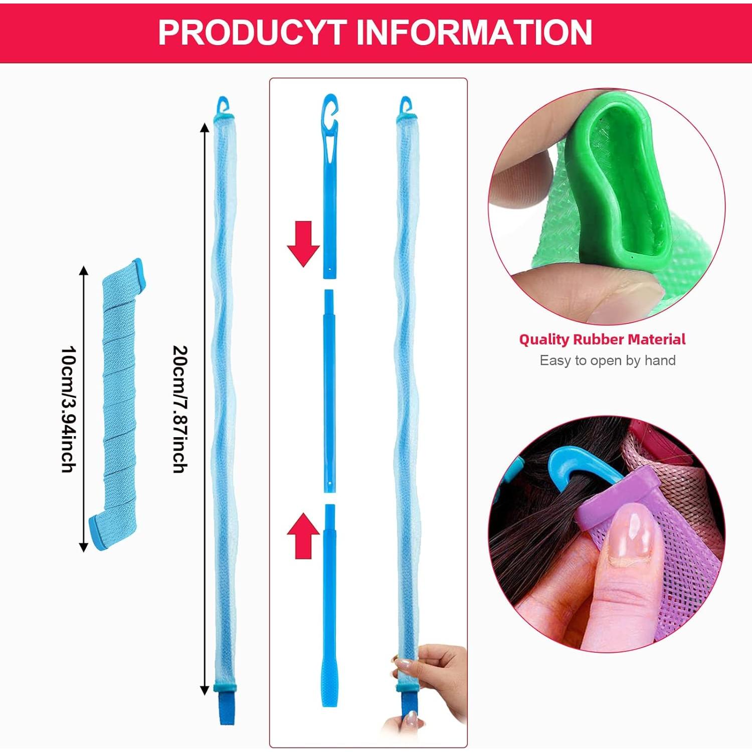 31 Piezas Rulos para Cabello Sin Calor - Kit Estilo Rizos