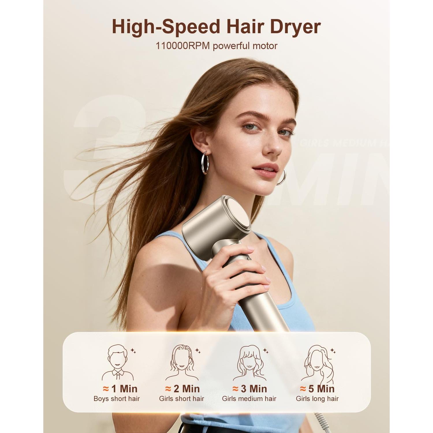 Secador de cabello Tqcir 5 en 1 con rizadores auto-enrollables