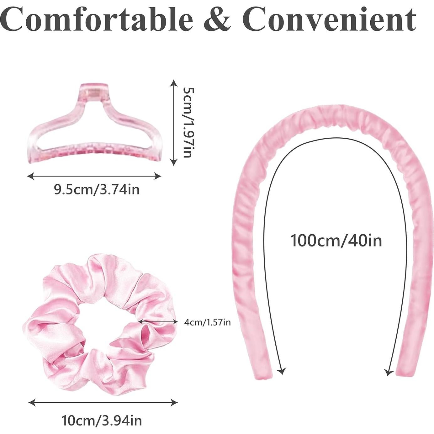 Set de Rulos Sin Calor LXVPKH con Scrunchies y Clips - 3cm x 100cm