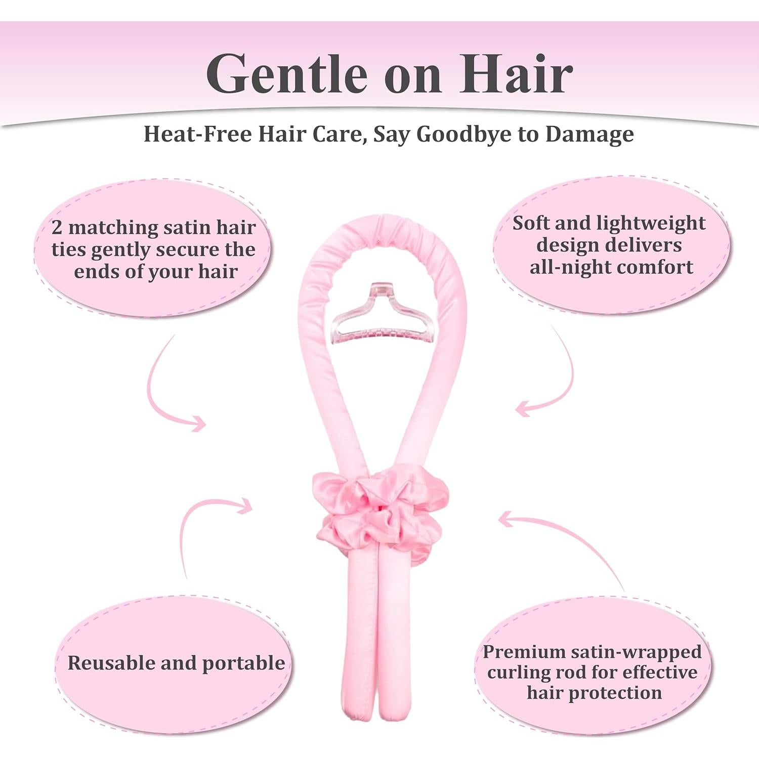 Set de Rulos Sin Calor LXVPKH con Scrunchies y Clips - 3cm x 100cm