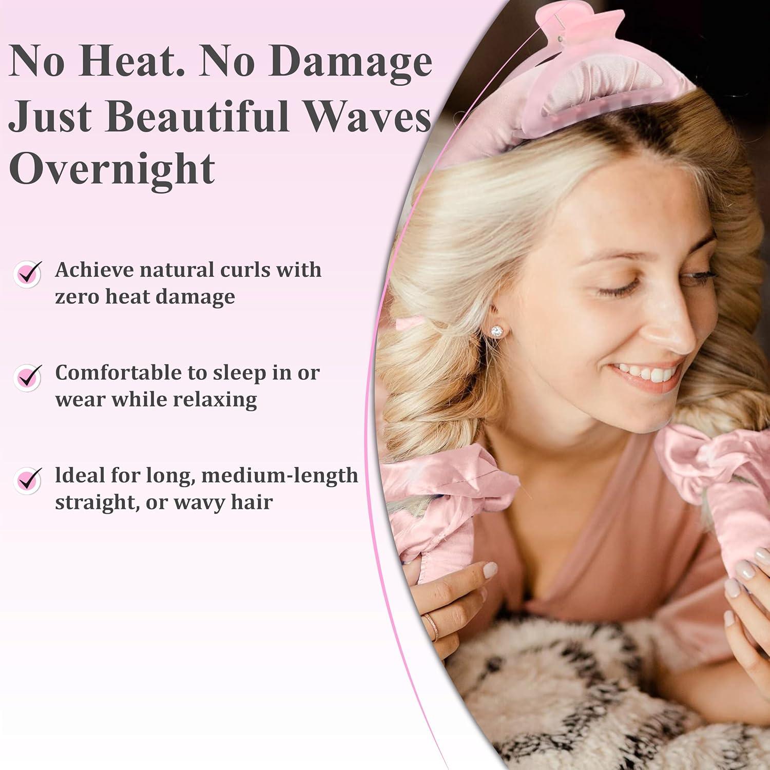 Set de Rulos Sin Calor LXVPKH con Scrunchies y Clips - 3cm x 100cm