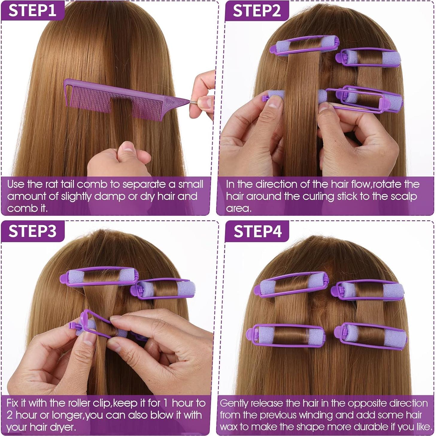 Juego de 56 Rulos de Esponja Aster Sin Calor para Cabello