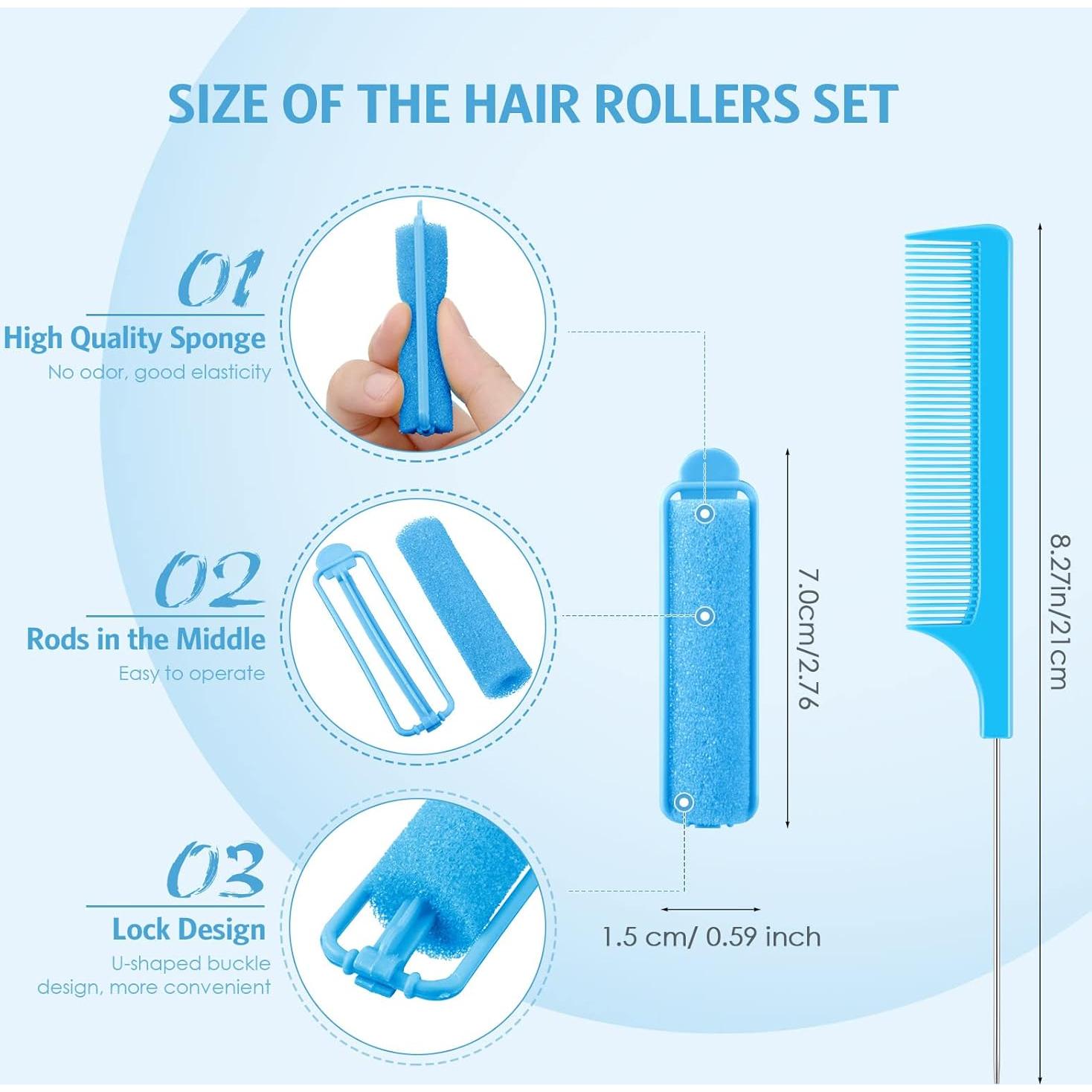 Rodillos de Espuma Syhood 43 Pcs 1.5 cm para Rizar Cabello