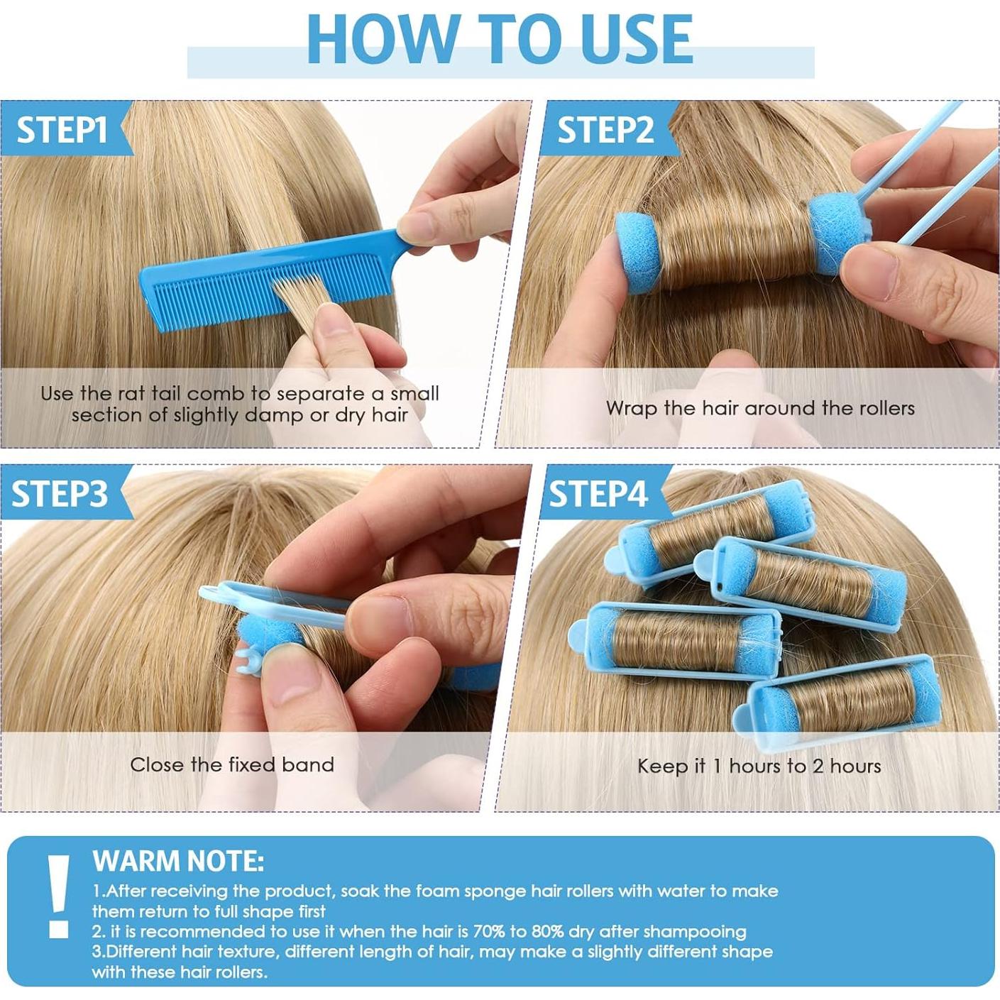 Rodillos de Espuma Syhood 43 Pcs 1.5 cm para Rizar Cabello