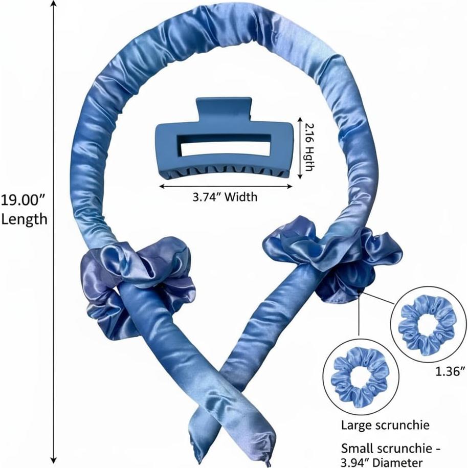 Juego de Rizador de Cabello Sin Calor Dunnock Azul Cielo