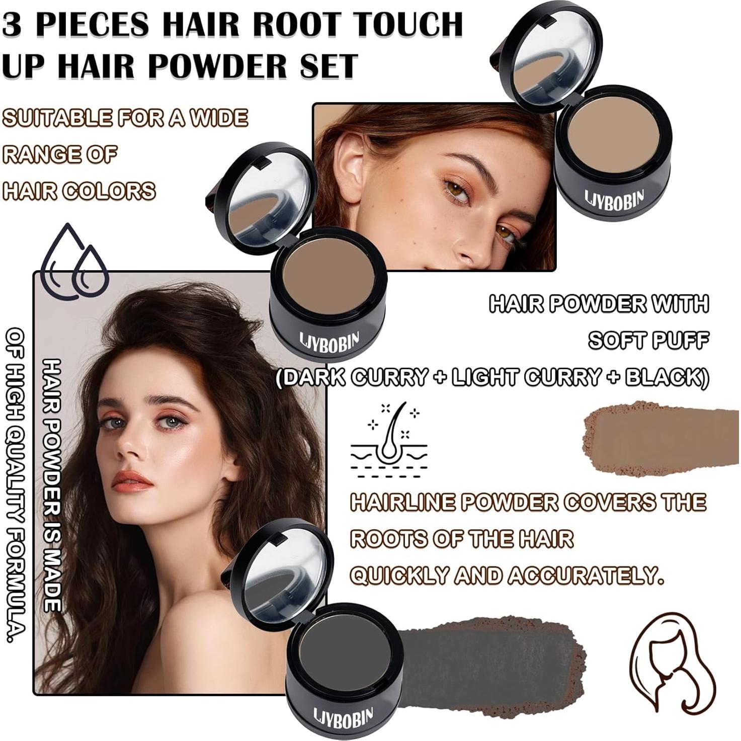 Juego de Polvo para Raíces de Cabello LJYBoBin - 3 Colores