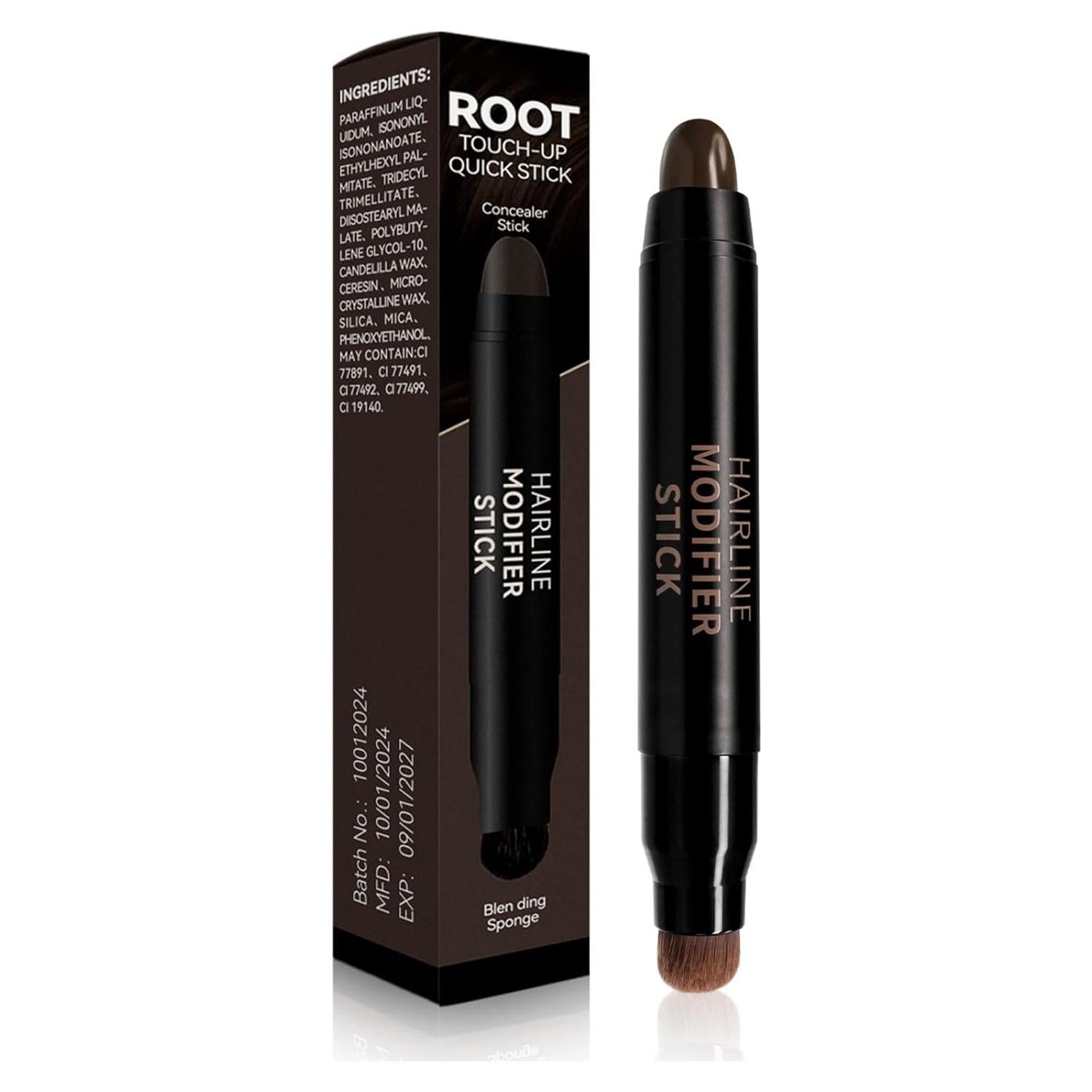 Lápiz de retoque de raíces marrón oscuro Afmicat - Doble cabeza