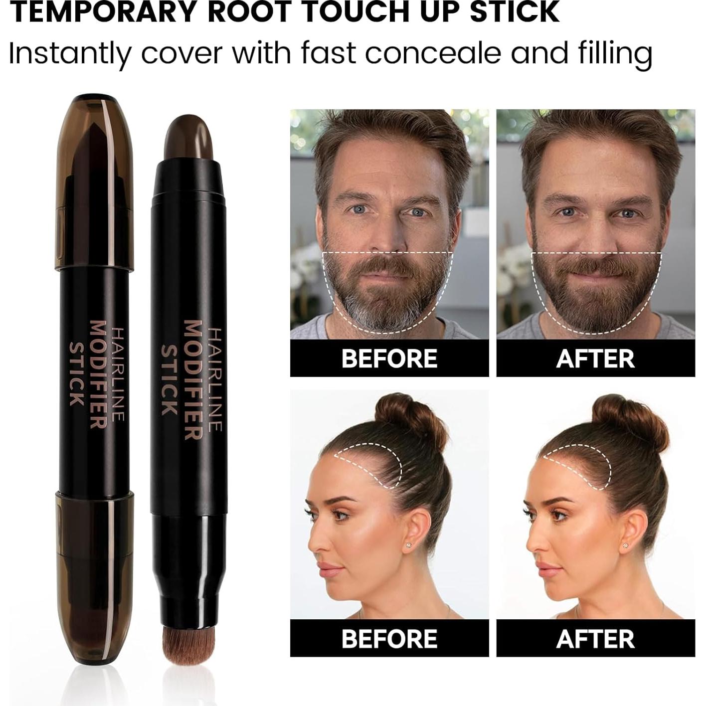 Lápiz de retoque de raíces marrón oscuro Afmicat - Doble cabeza