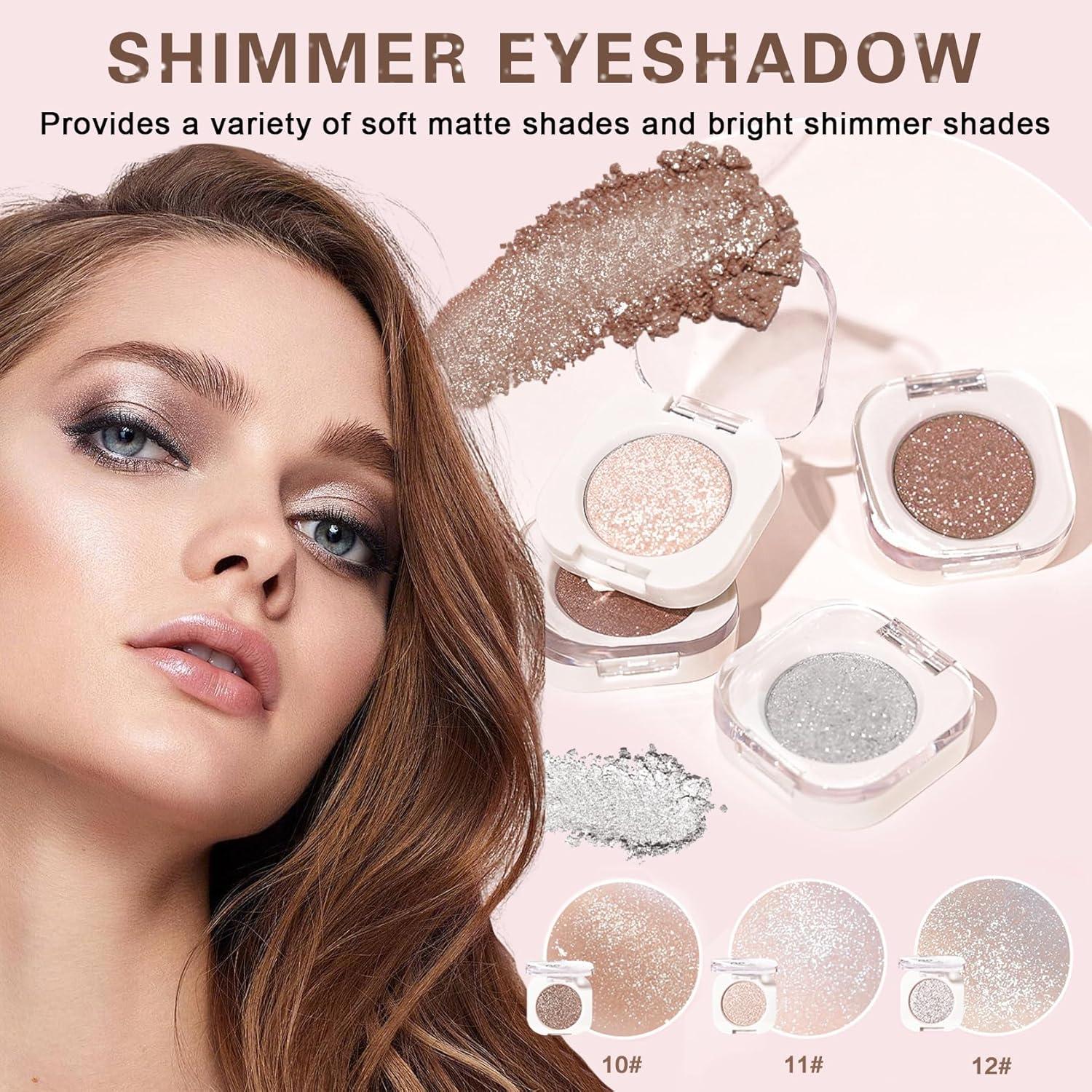 Sombra de Ojos Brillante LZXLUKGIR Champagne 11 Tejedora