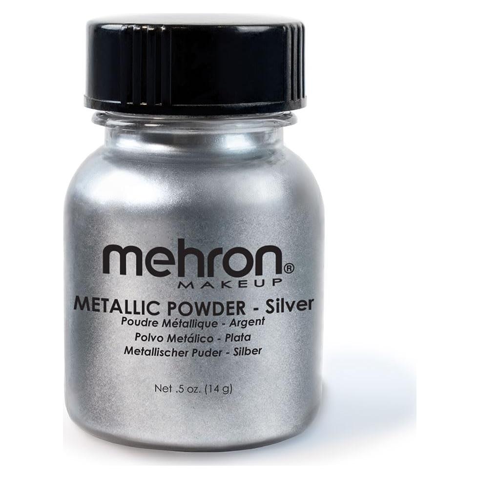 Polvo Metálico Mehron Plata 14 g para Maquillaje Facial y Corporal