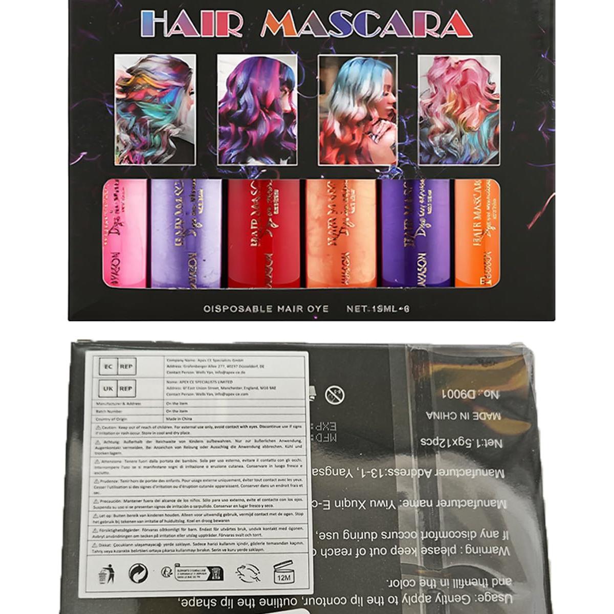 Tinte Temporal para Cabello 6 Colores Baorder - Lavable