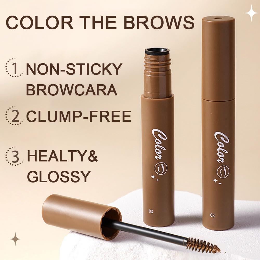 BINGBRUSH Máscara para Cejas Teñida y Espesante 2Pcs - Marrón Oscuro