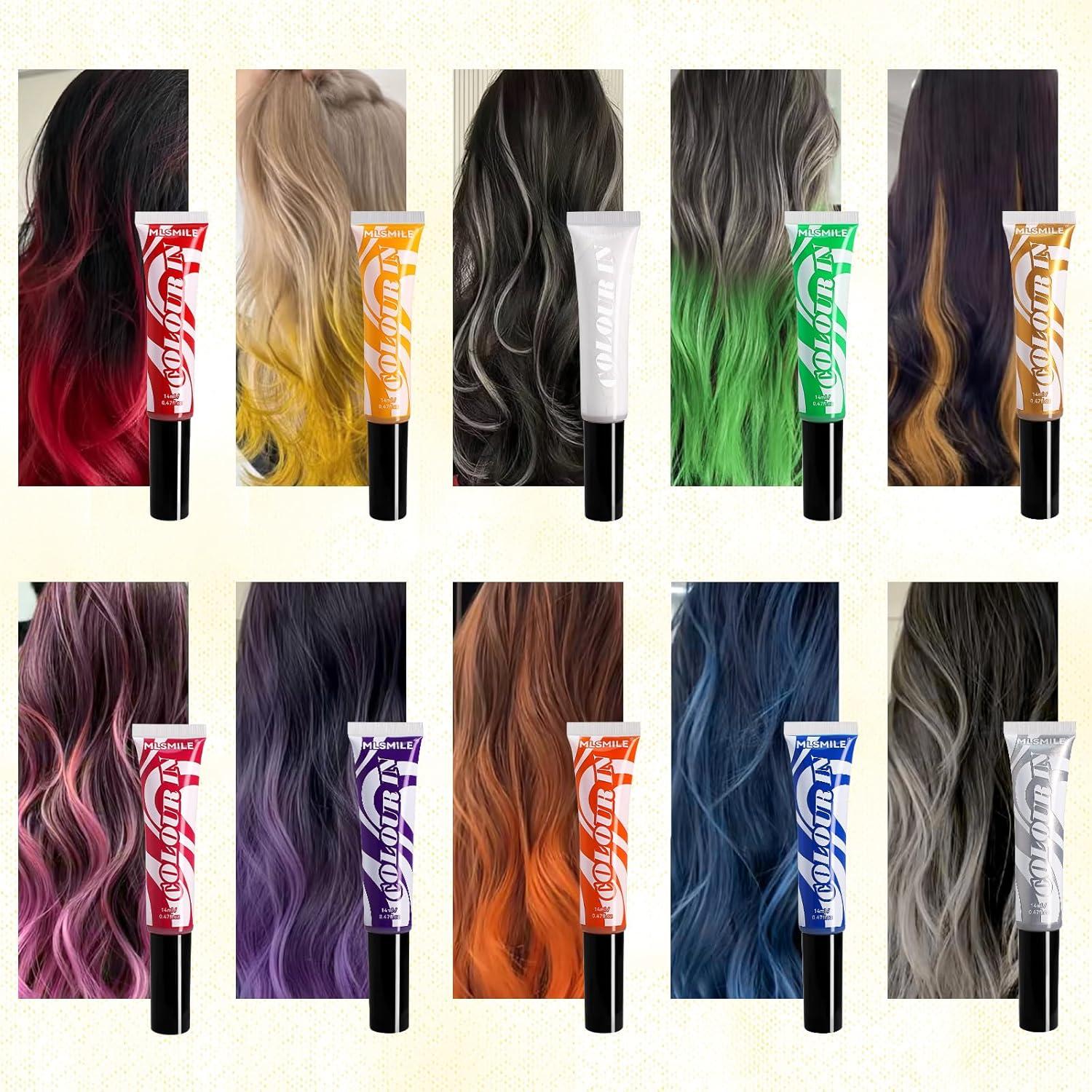 Tinte Temporal para Cabello Niños MLSMILE - 10 Colores Brillantes