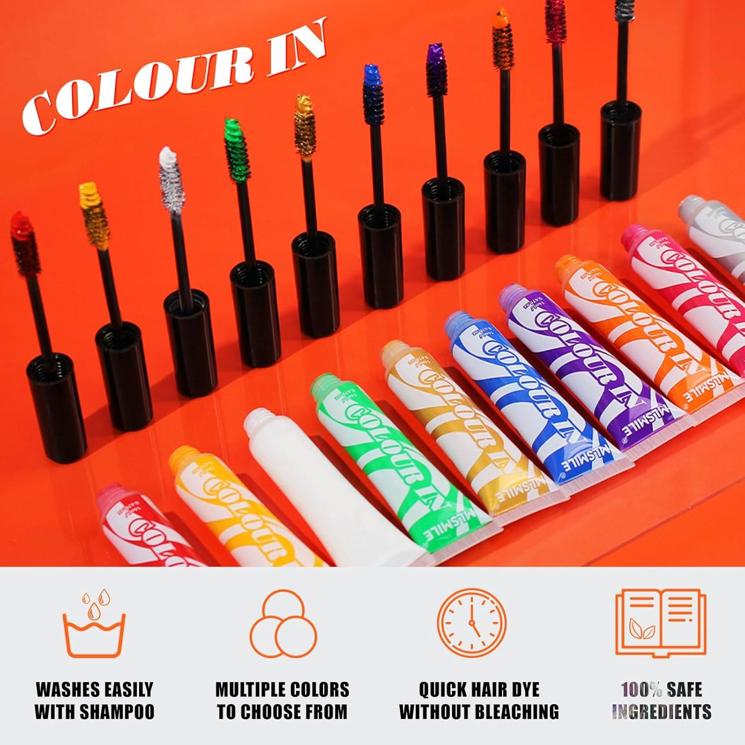Tinte Temporal para Cabello Niños MLSMILE - 10 Colores Brillantes