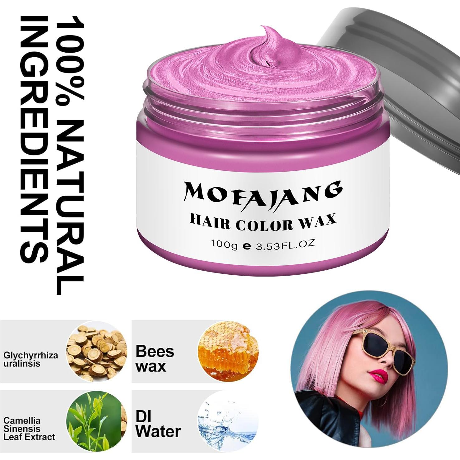 Cera Temporal para Cabello EFLY 120 g Rosa - Fácil de Limpiar