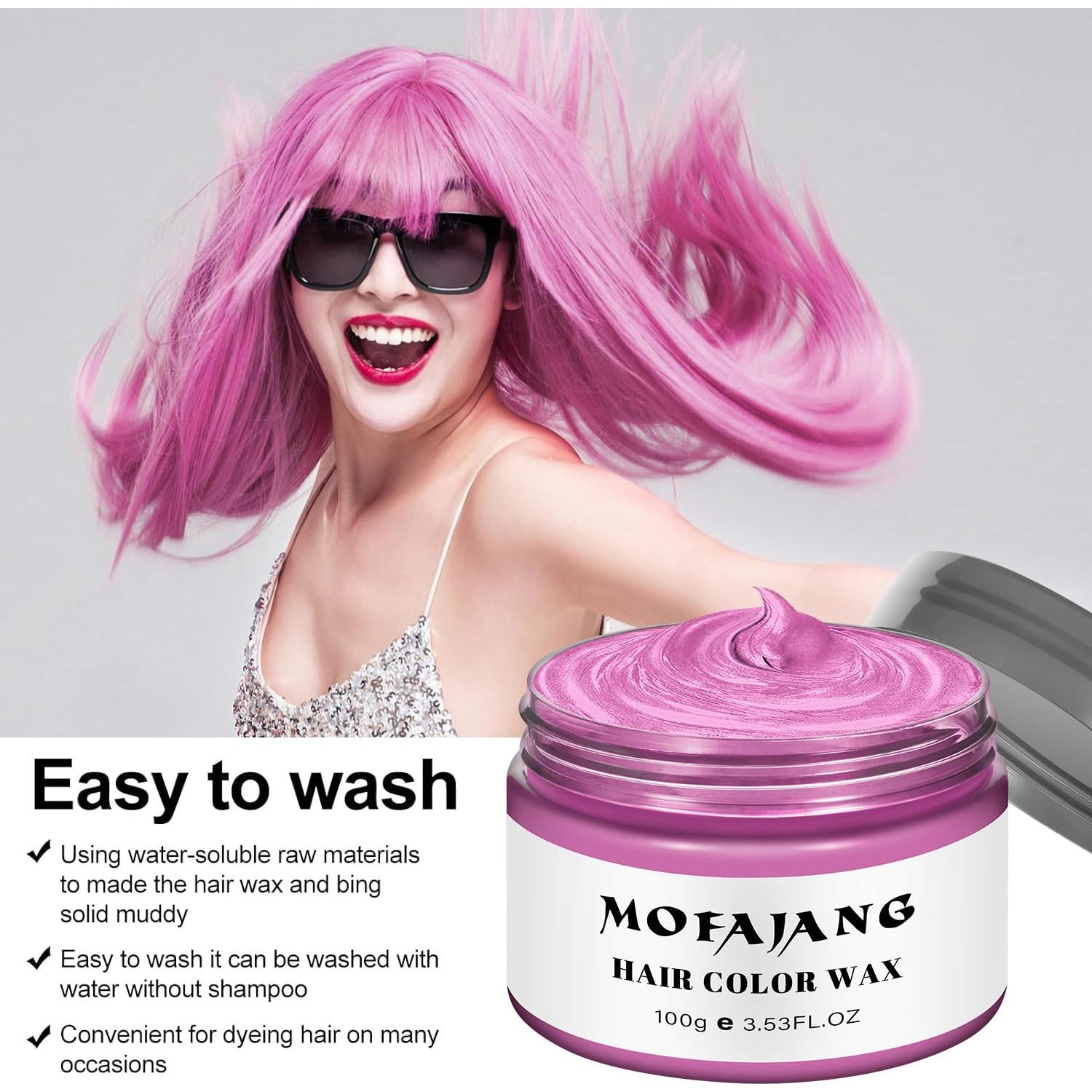 Cera Temporal para Cabello EFLY 120 g Rosa - Fácil de Limpiar