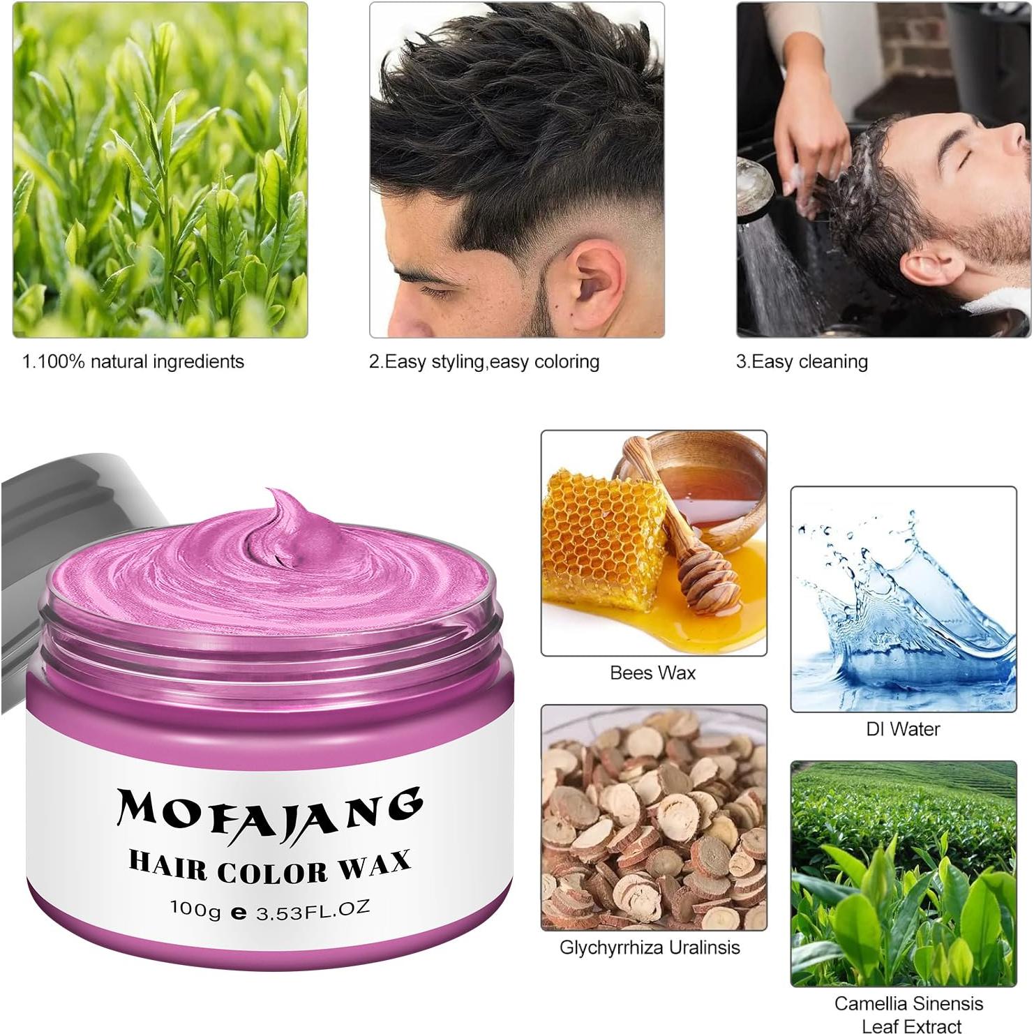 Cera Temporal para Cabello EFLY 120 g Rosa - Fácil de Limpiar