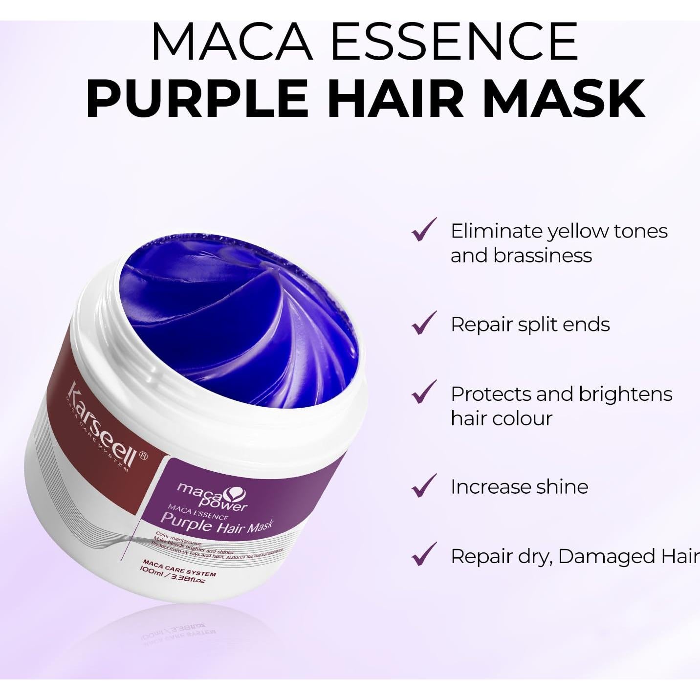 Mascarilla Capilar Morada Karseell 100ml - Neutraliza Amarillos