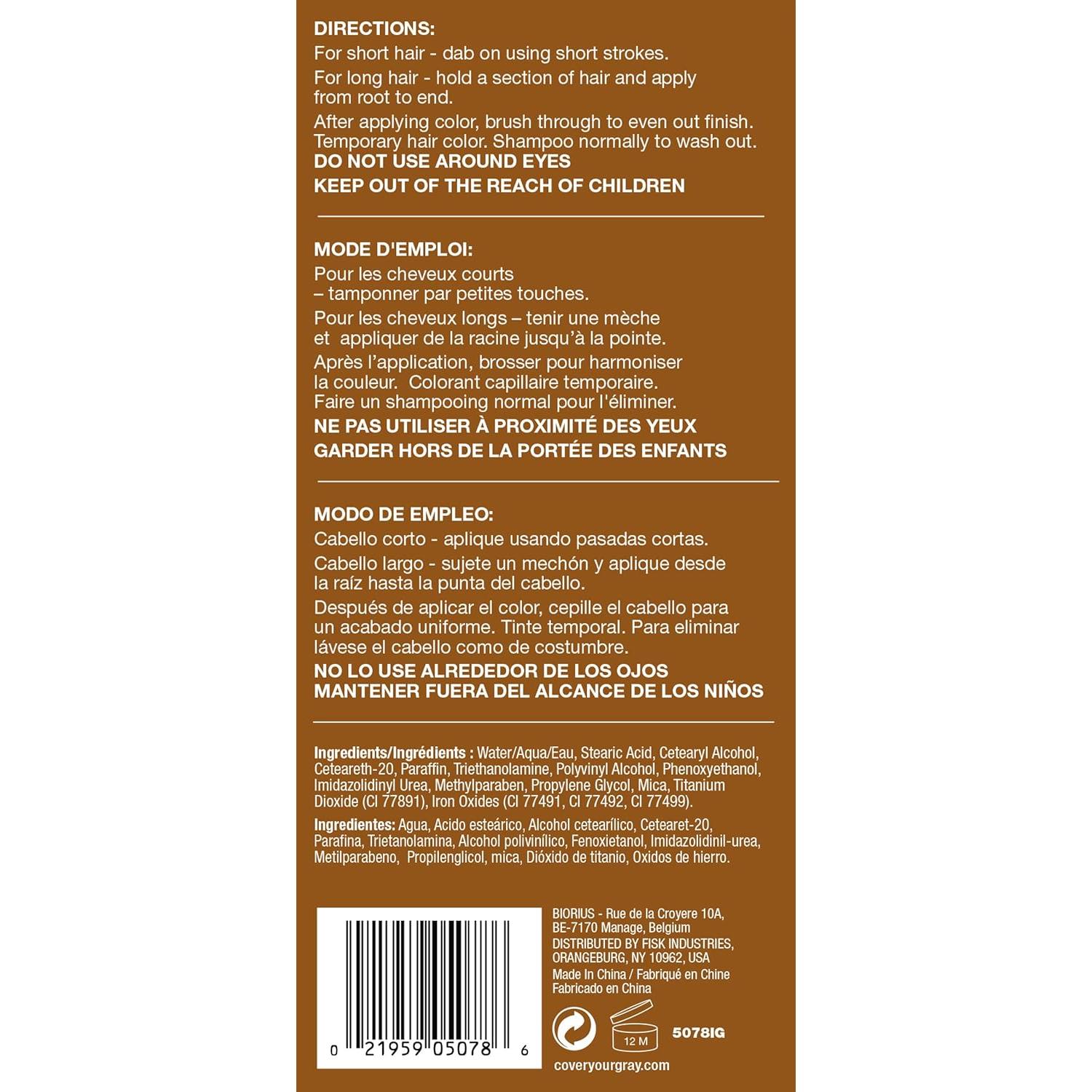 Cubrir Cabello Gris Brocha en Varita Fisk - Marrón Medio